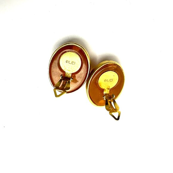 Vintage '80s Liz Claiborne Butterscotch Resin Bangle & Clip-on Earrings — EUC - Picture 10 of 11